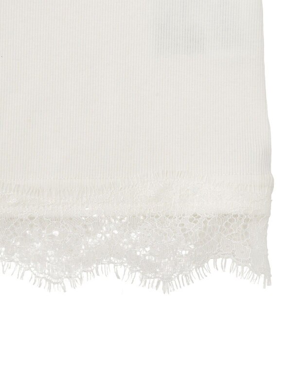 Green Parks ヒゲレーススクエアキャミソール Off White