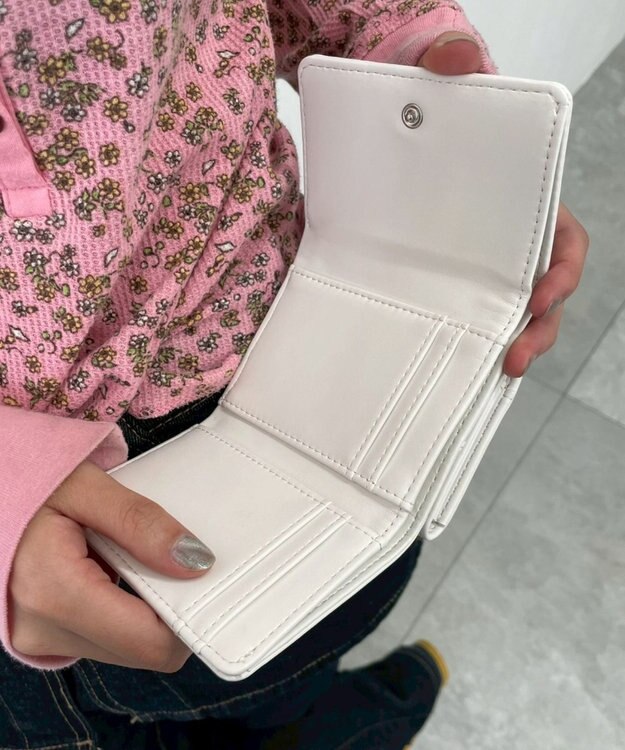 WEGO フラワーガマ口ウォレット ホワイト