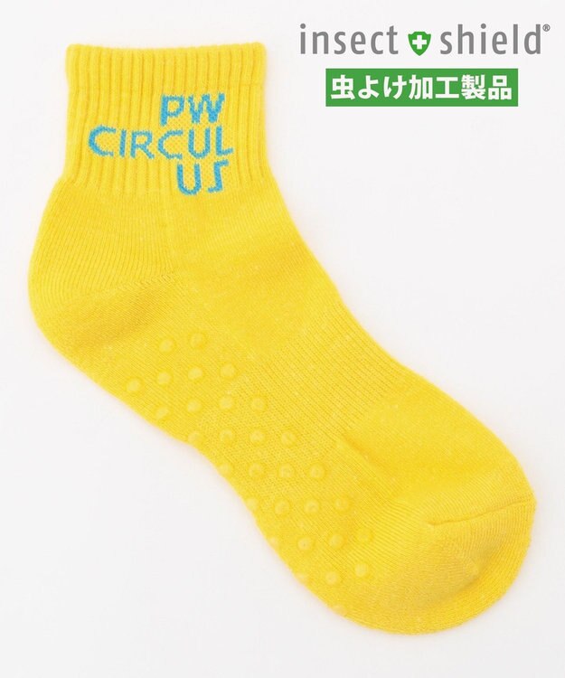 PW CIRCULUS 【虫よけ加工】【WOMEN】ブランドロゴ ショートソックス  ゴルフ イエロー系