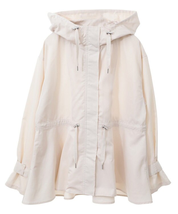 earth music&ecology ドロストペプラムマウンテンパーカー Ivory