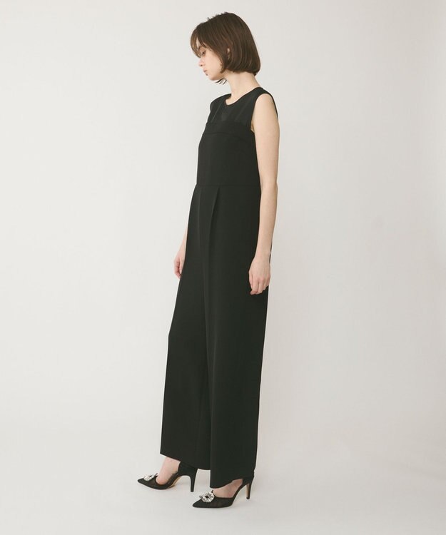 GRACE CONTINENTAL オーガン切替サロペ ブラック