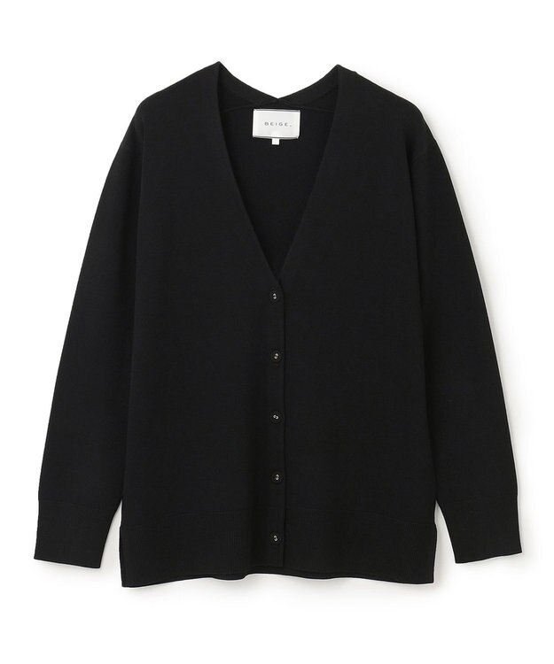 BEIGE， HOLLY / Vネックカーディガン Black