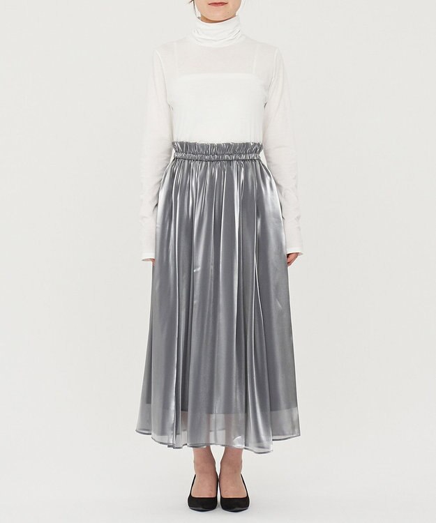 uncrave 【手洗い可】ブライトシャンブレー スカート（uncrave STANDARD） ブルーグレー