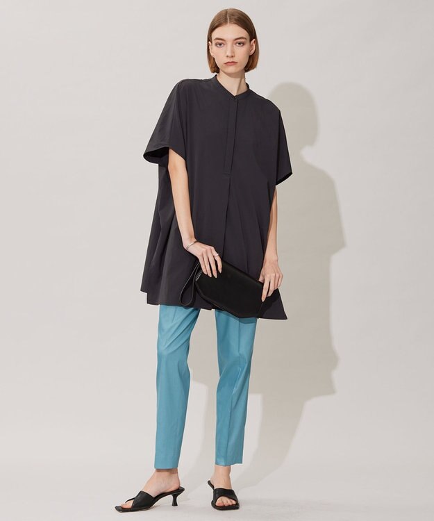 ICB 【洗える】ヴィンテージスパンブロード プルオーバーブラウス グレー系