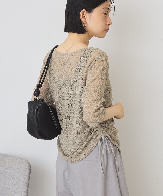 AMERICAN HOLIC レース5分袖カーディガン Beige