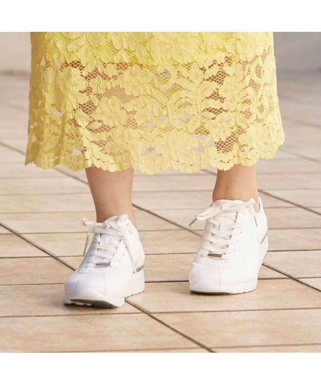 Riz raffinee <Riz raffinee>【le coq sportif×Riz raffinee】厚底スニーカー ホワイトカタオシ