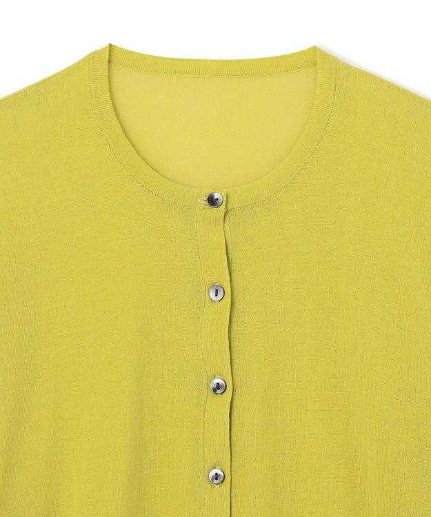 UNFILO 【洗える/接触冷感】 フロスティコットン クロップドカーディガン ライム