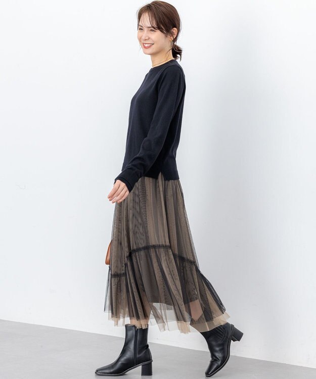 組曲 S ニューシックニットクルーネックプルオーバー ブラック系