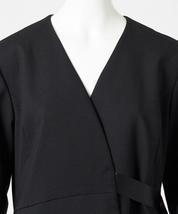 23区 【エステータ】ウールダブルクロス ワンピース ブラック系