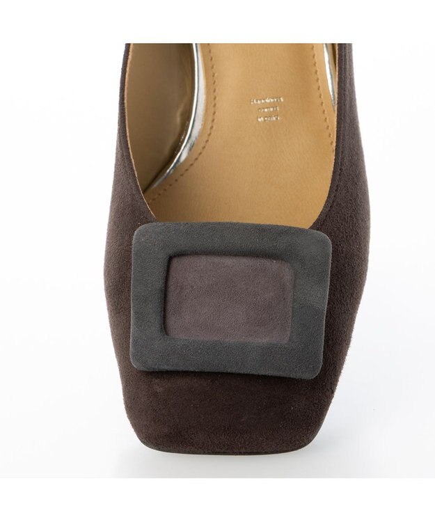 MODE ET JACOMO <MODE ET JACOMO>バックルスクエアトゥパンプス ダークブラウンスエード