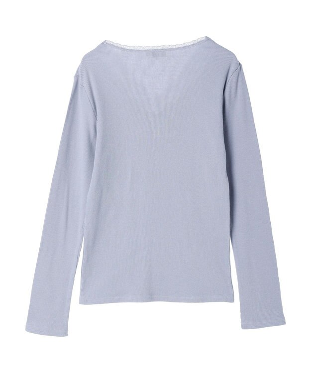 earth music&ecology レースＶネックテレコインナー Grayish Blue