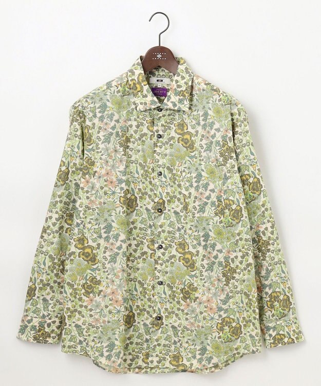 JOSEPH ABBOUD 【キングサイズ】リバティプリント シャツ ライトグリーン系5