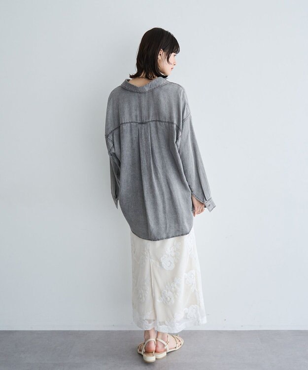 YECCA VECCA 【販売なし】バイオ加工ウ゛ィンテージデニムシャツ Gray