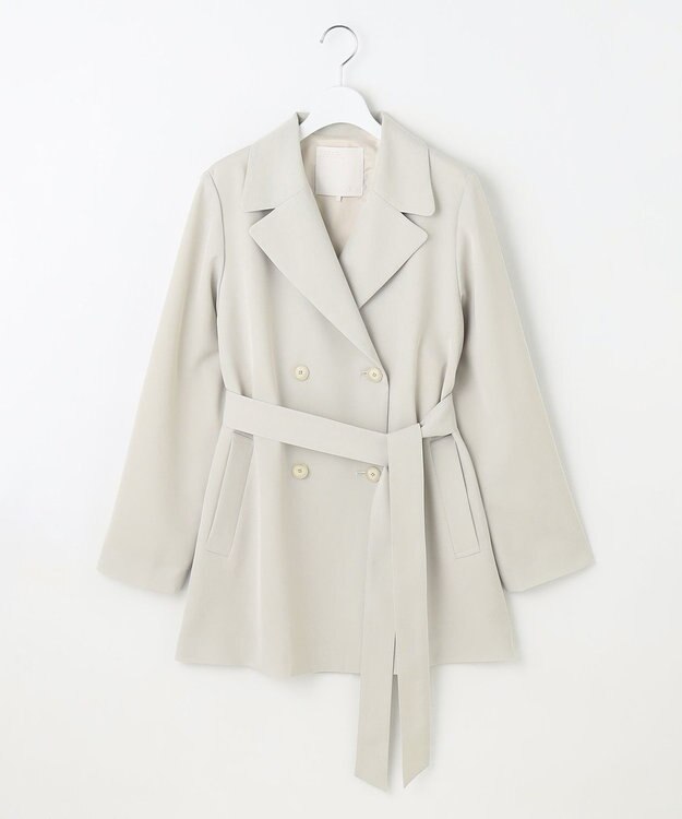 自由区 【洗える】エアフロートレンチ コート グレージュ