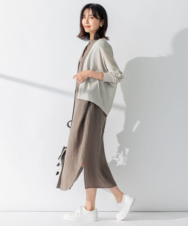 23区 S 【洗える】シアー カーディガン ベージュ系