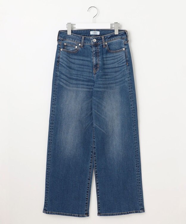 J.PRESS LADIES 【洗える】BASIC STRETCH DENIM ワイド ストレート デニム ユーズド系