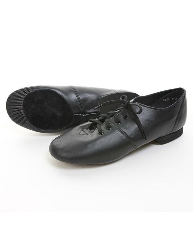 Chacott ローカットプリーツジャズシューズ（レザーソール）22.0~25.0ｃm ブラック