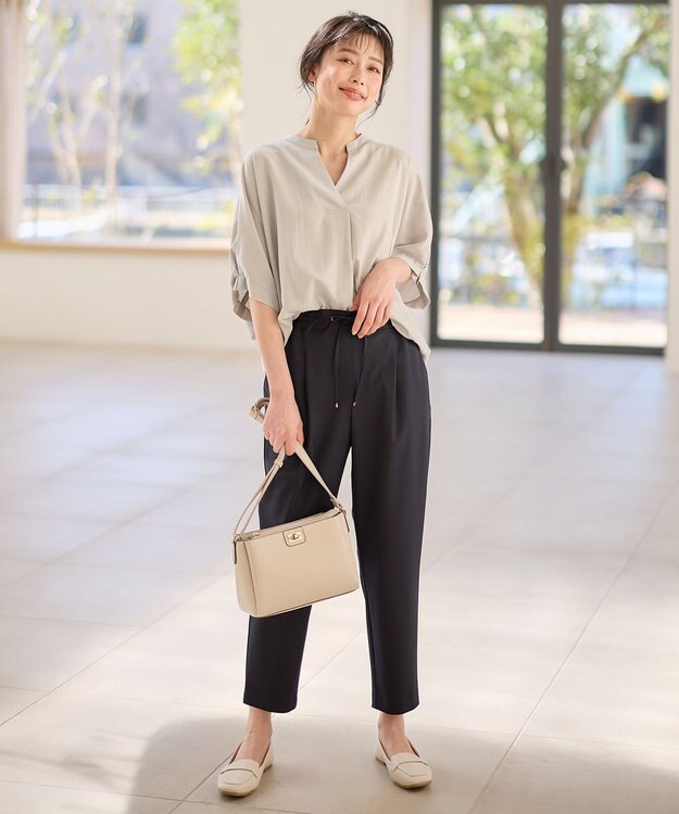 ANY L タックスリーブブラウス ライトグレー