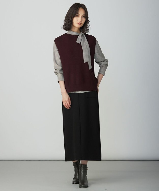 J.PRESS LADIES DRALON MERINO ニット ベスト バーガンディ系