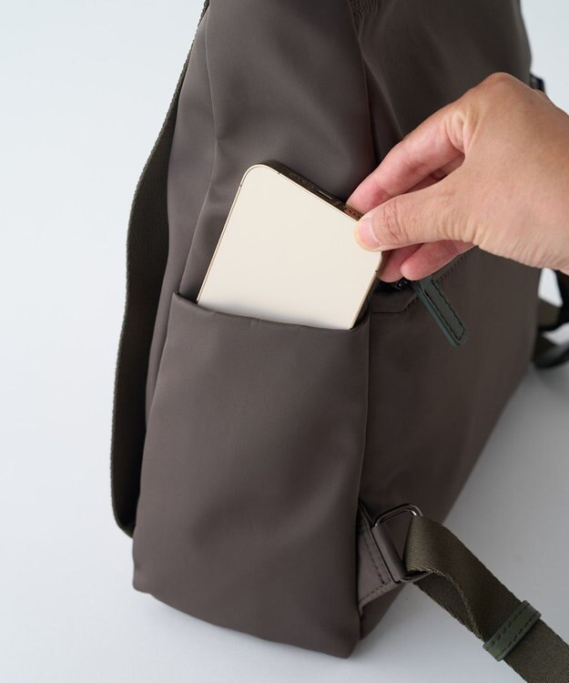 MIYABIYA LAQUOH【撥水加工】ミニマルナイロンリュックサック カーキ