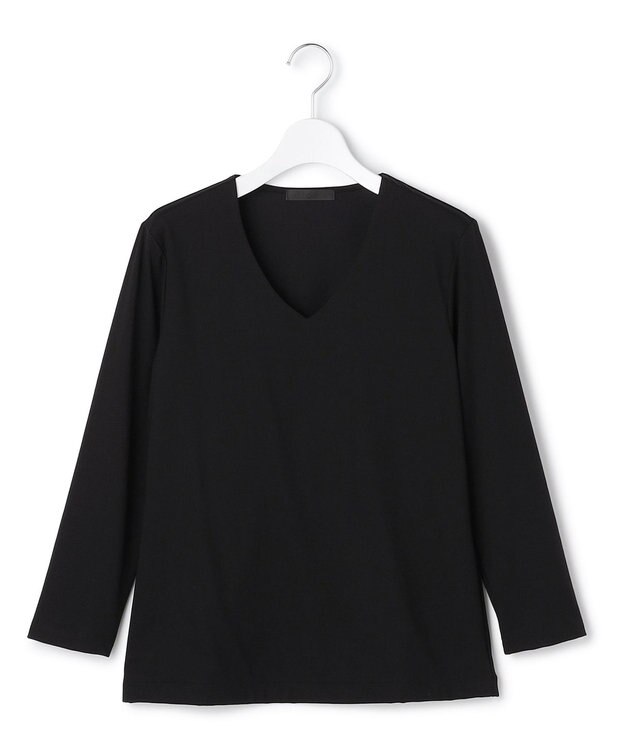 ICB L 【速乾・UVケア・接触冷感・洗える】 スーペリアジャージー Vネックカットソー ブラック系