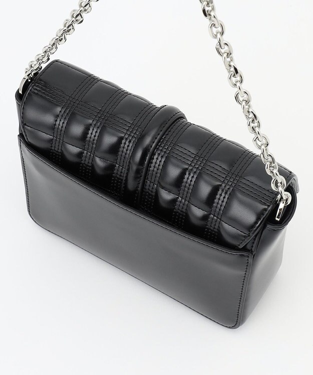 ICB フラップミニショルダーバッグ キルティングブラック系