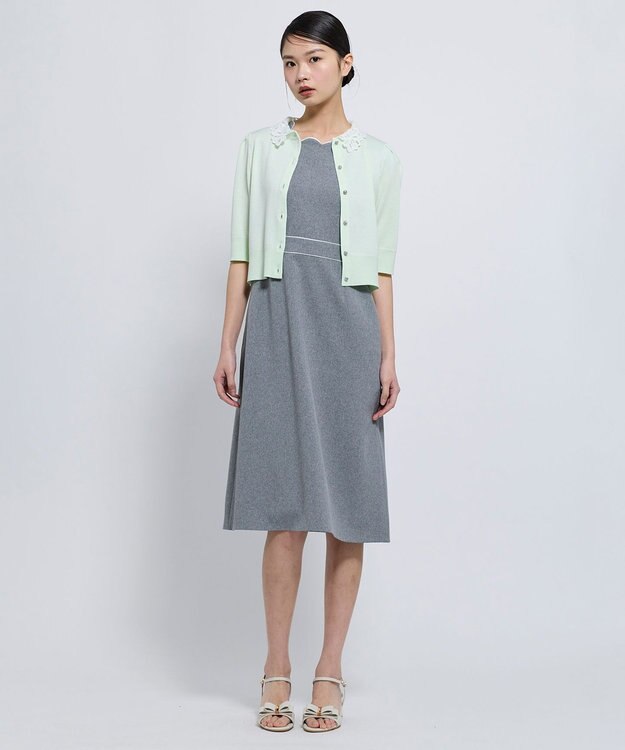 TOCCA 【松木育未さん着用】FLORAL SILHOUETTE ドレス グレー系