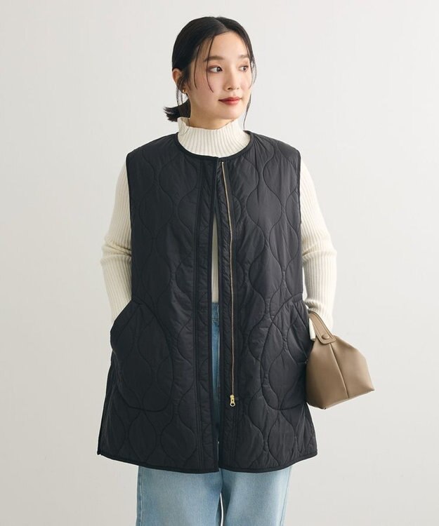 Green Parks キルティングＺＩＰベスト Black