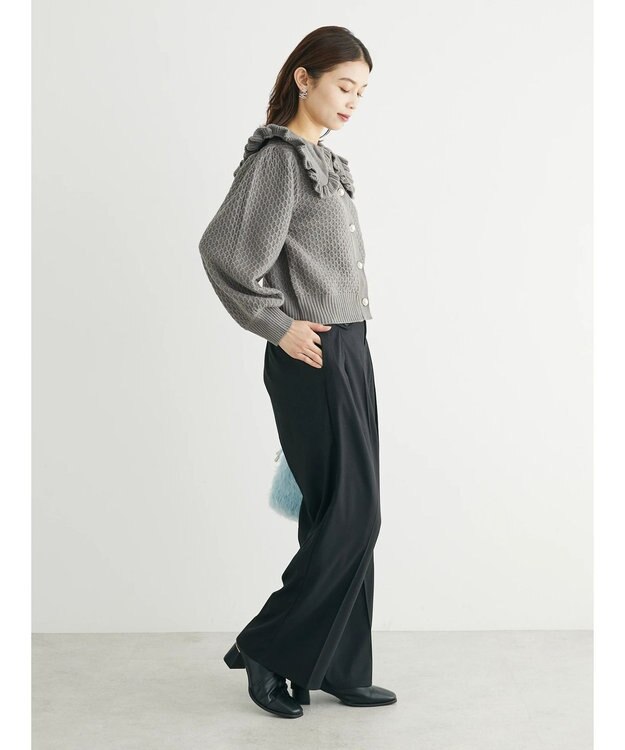 Green Parks ・Ｐｅｔｉｔ　Ｆｌｅｕｒ　ビッグカラーニットカーデ Gray