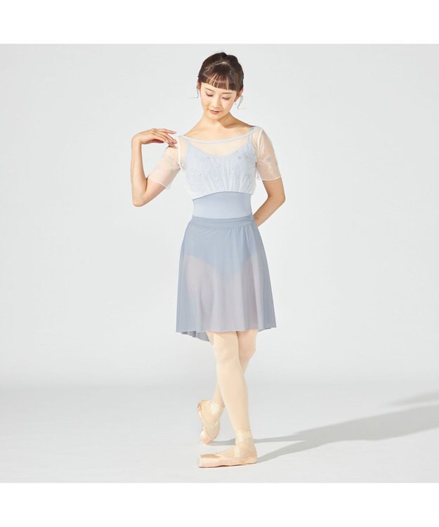 Chacott ハーフスリーブレオタード パールグレー