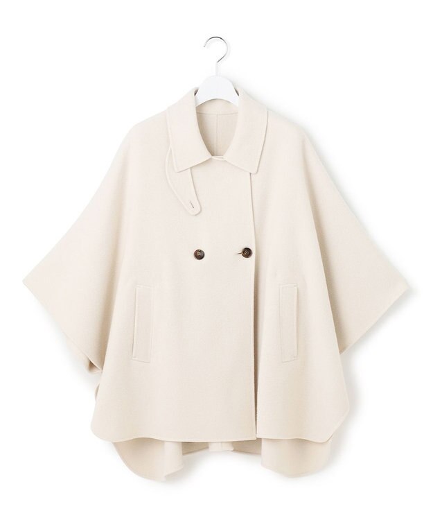23区 S 【見上愛さん着用/Oggi12月号掲載】ウールライトリバー ポンチョシルエット コート ベージュ系