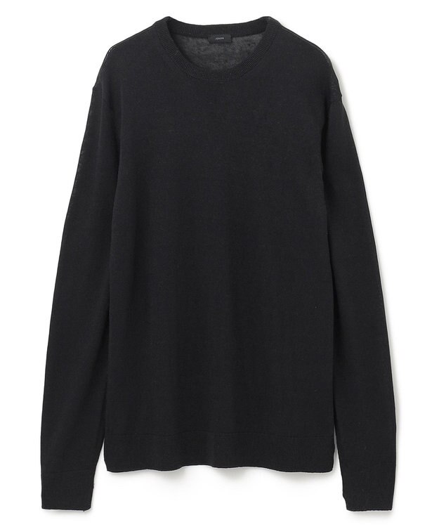 JOSEPH HOMME リネンナイロンプレーン　クルーネックニット ブラック系