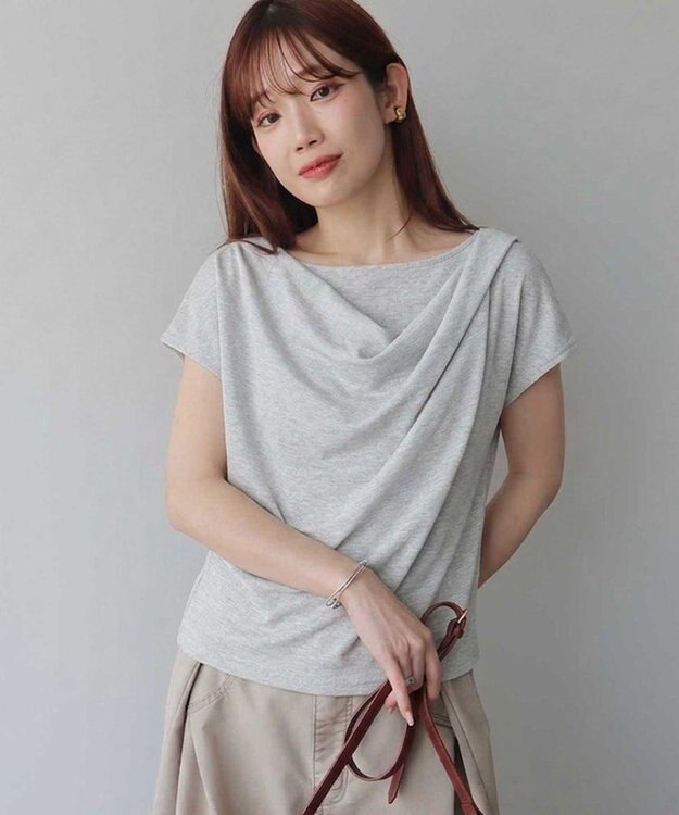 earth music&ecology フレンチスリーフドレーププルオーバー Gray Mixture