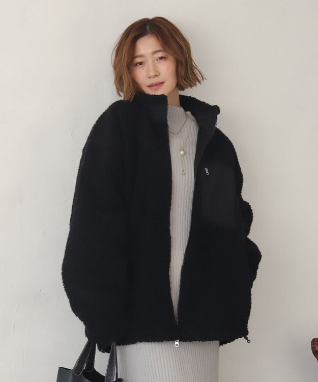 WEGO 【2025年秋冬新作アイテム/ユニセックス着用ITEM/SMLサイズ展開】ボアブルゾン ブラック