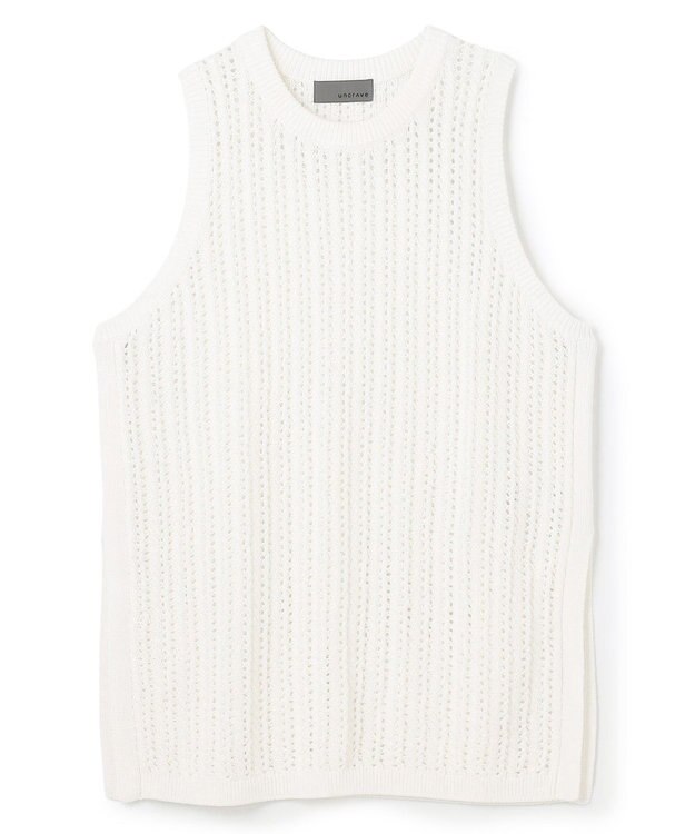 uncrave シースルーケーブルニット ノースリーブトップス オフ