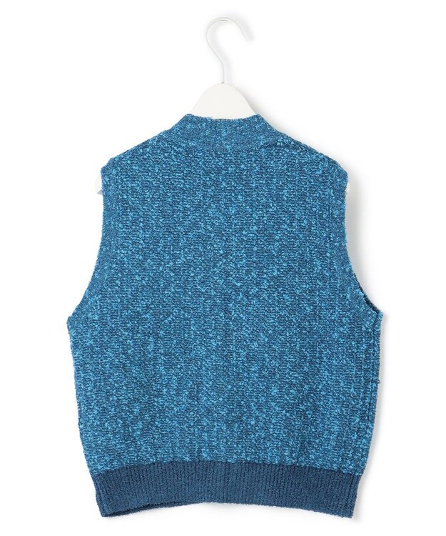 ICB 【洗える】 カラーニットツイード ベスト ブルーミックス系