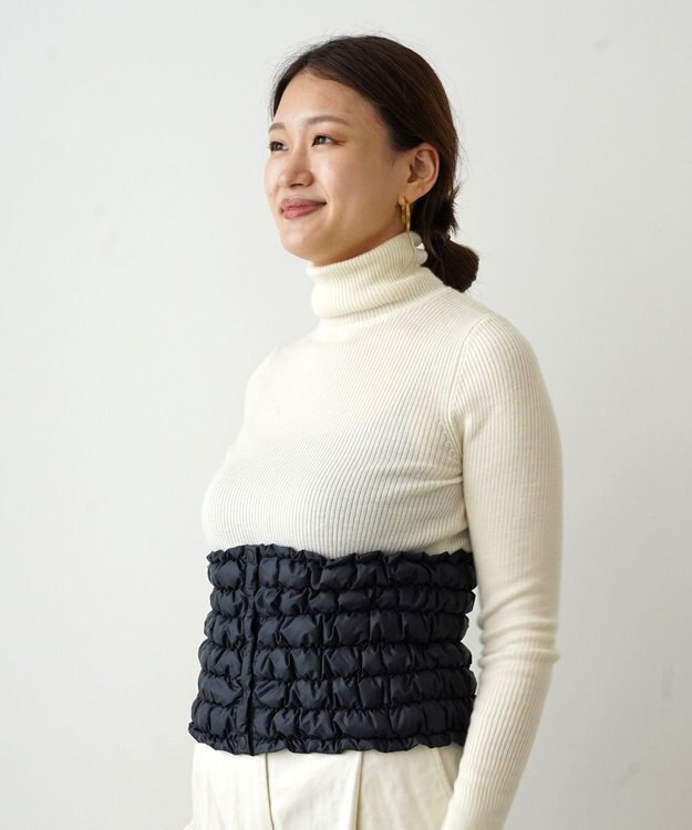 KWD 【日本製】DOWN WAIST WARMER グリーンダウン ダウンウエストウォーマー ブラック