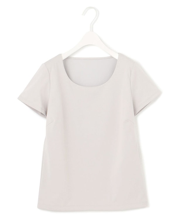 ICB 【洗える】 スーペリアジャージー Uネック半袖プルオーバー ライトグレー系