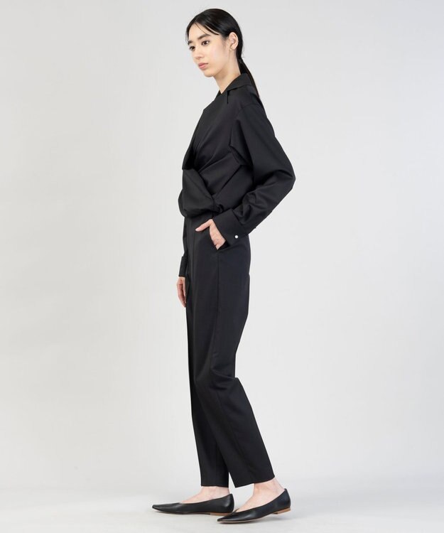 23区 【エステータ】ウールシルクギャバジン パンツ ブラック系