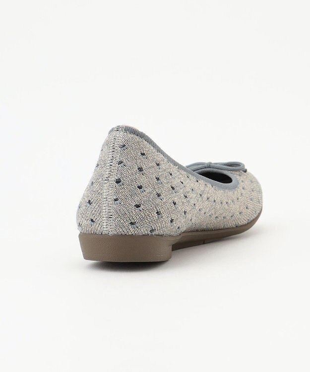 steppi 【洗える/撥水】ラウンド ドット バレエ パンプス シルバー ドット