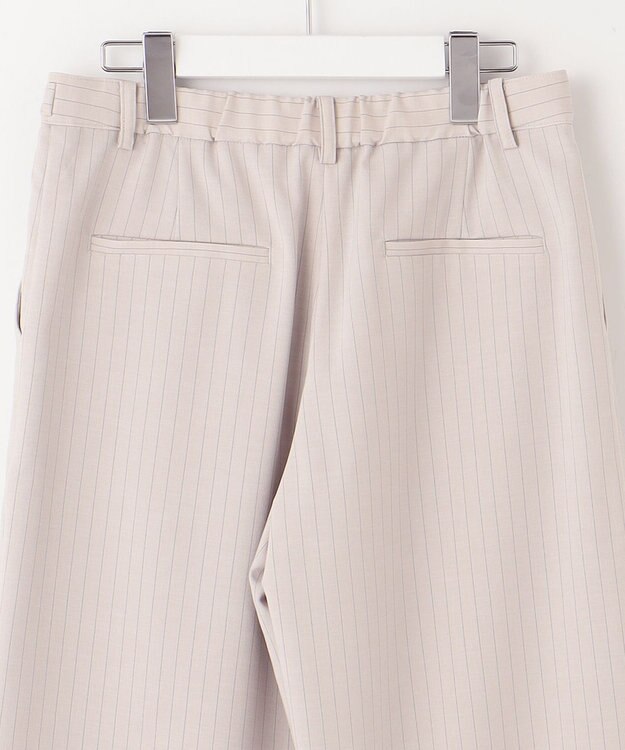 J.PRESS LADIES L 【洗える・吸汗速乾】ウェザーピンストライプ ワイド パンツ ベージュ系1