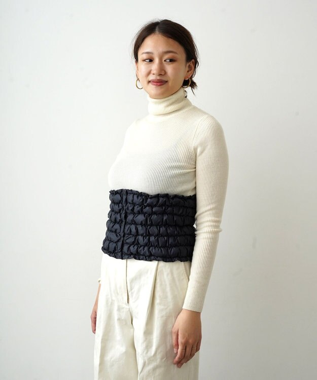 KWD 【日本製】DOWN WAIST WARMER グリーンダウン ダウンウエストウォーマー ブラック
