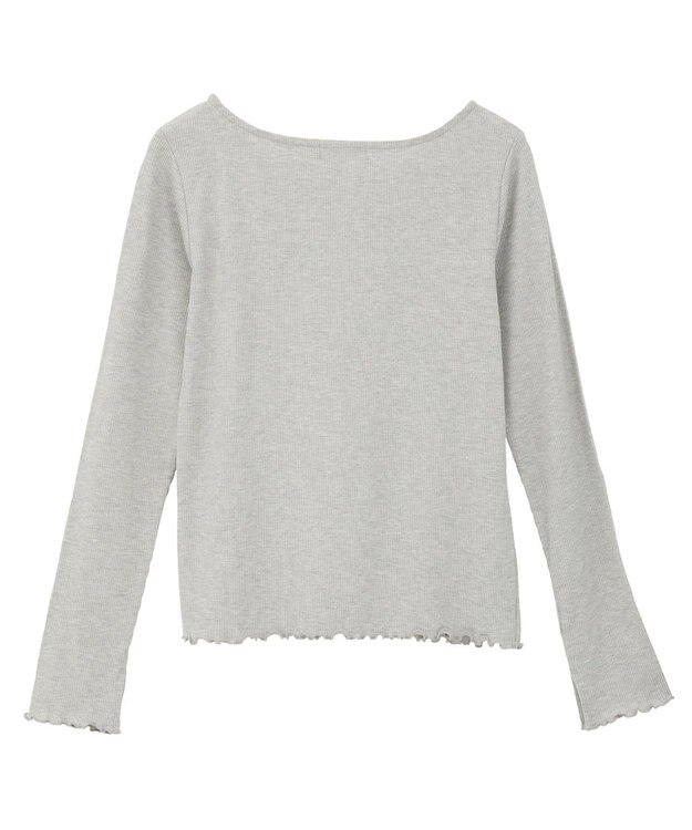 earth music&ecology ラメテレコボートネックプルオーバー Gray