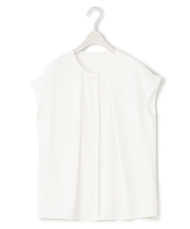 ICB 【洗える】エステルダブルクロス プルオーバーブラウス オフホワイト系