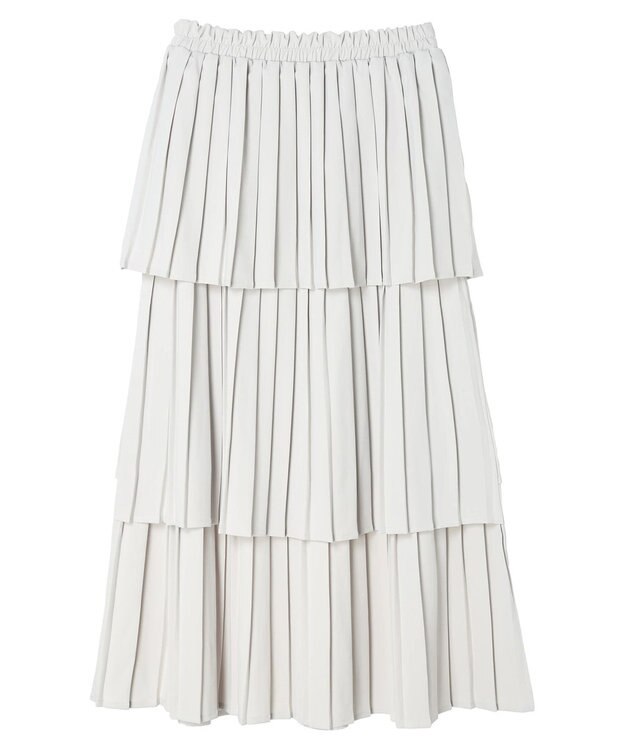 earth music&ecology ミックスプリーツティアードスカート Gray