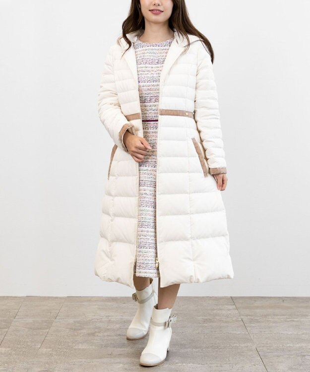 TOCCA HOLIDAY ロングダウンコート アイボリー系