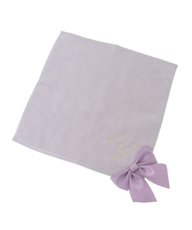 Maison de FLEUR ビッグリボンタオルハンカチ Lavender