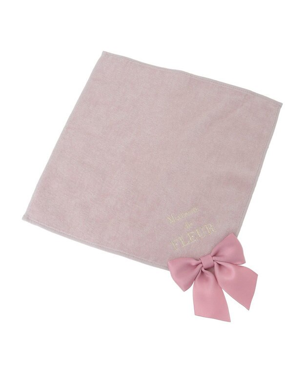 Maison de FLEUR ビッグリボンタオルハンカチ Pink