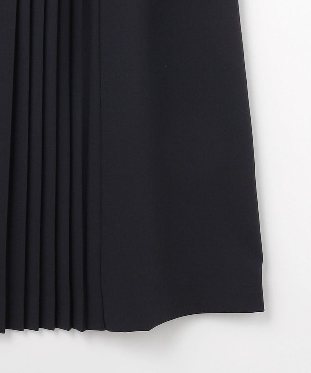 J.PRESS LADIES ノルディス2wayジョーゼット フロントプリーツ ワンピース ネイビー系