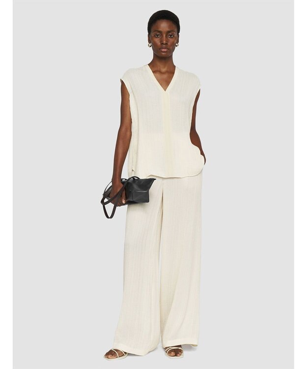 JOSEPH プリーツジャガード　ブラウス Seashell